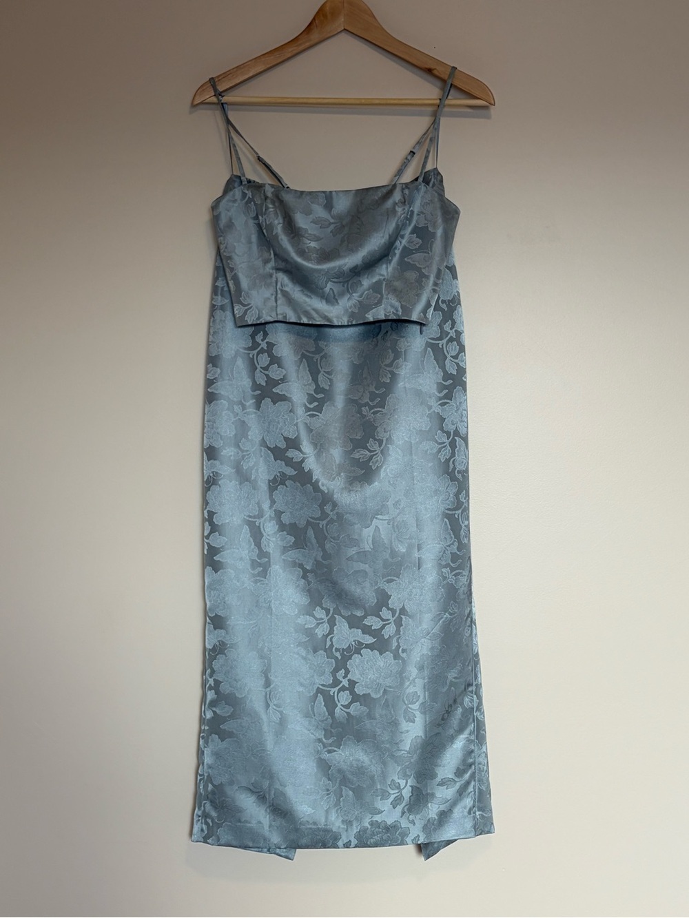 NEW Reformation Nima Two Piece Skirt Set in Blue Cornflower Jacquard | US 4 UK 8 - Picture 6 of 15
